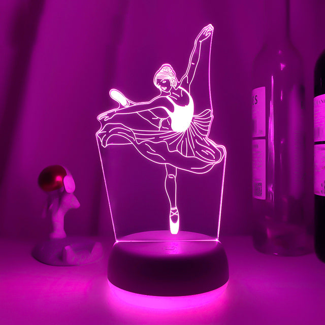 Luminária Decorativa 3D Troca de Cor Bailarina