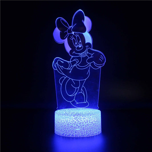 Luminária Decorativa 3D Troca de Cor Mickey e Minnie