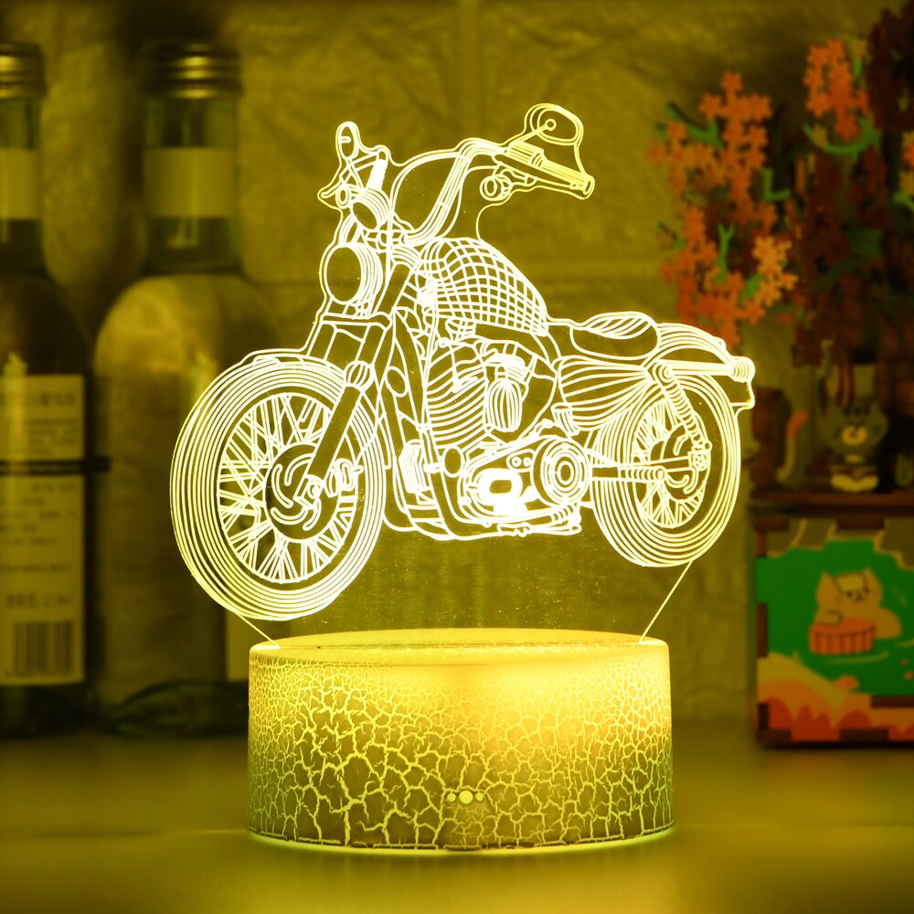 Luminária Decorativa 3D Troca de Cor Motos