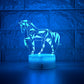 Luminária Decorativa 3D Troca de Cor Cavalos