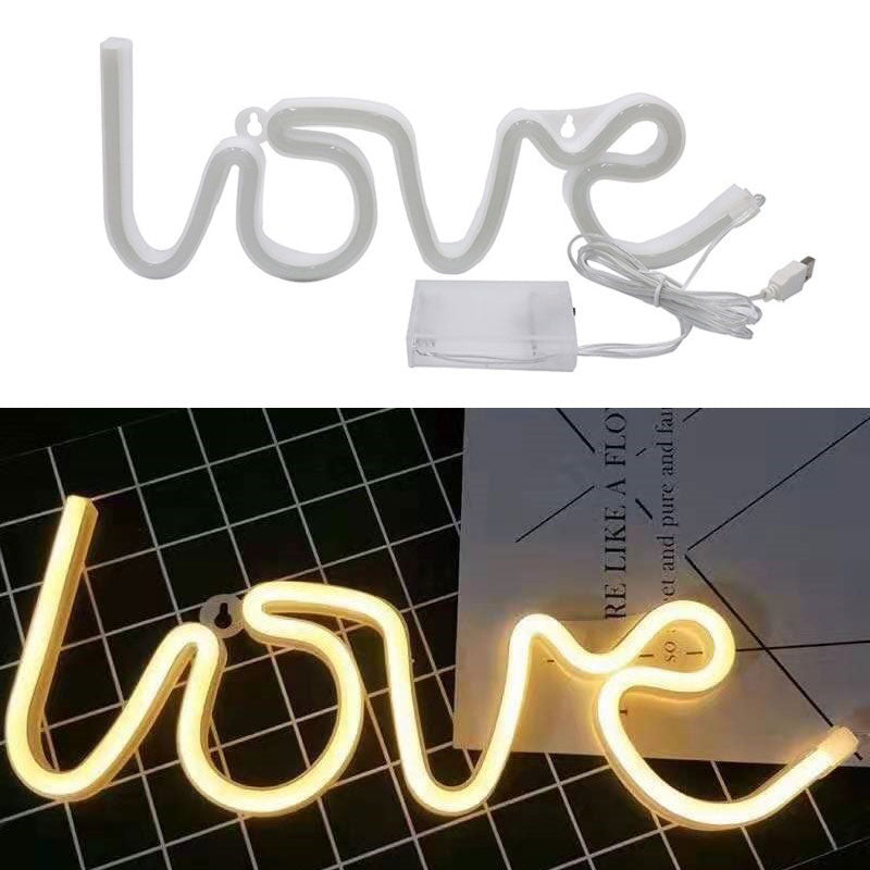 Luminária Neon Led Escrita Love