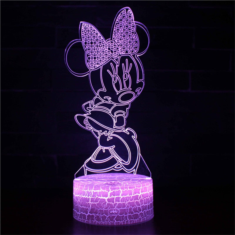 Luminária Decorativa 3D Troca de Cor Mickey e Minnie