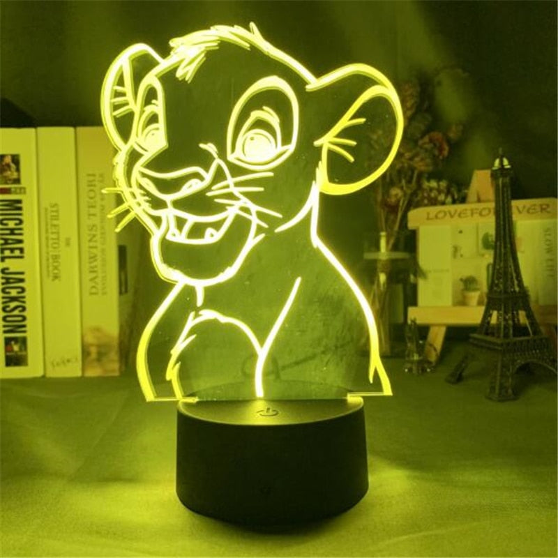 Luminária Decorativa 3D Troca de Cor Rei Leão