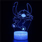 Luminária Decorativa 3D Troca de Cor Stitch