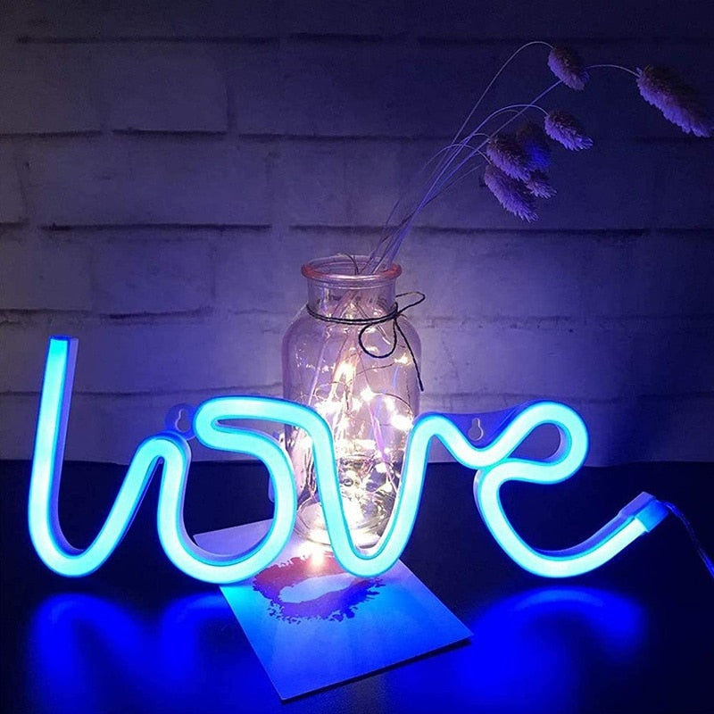 Luminária Neon Led Escrita Love