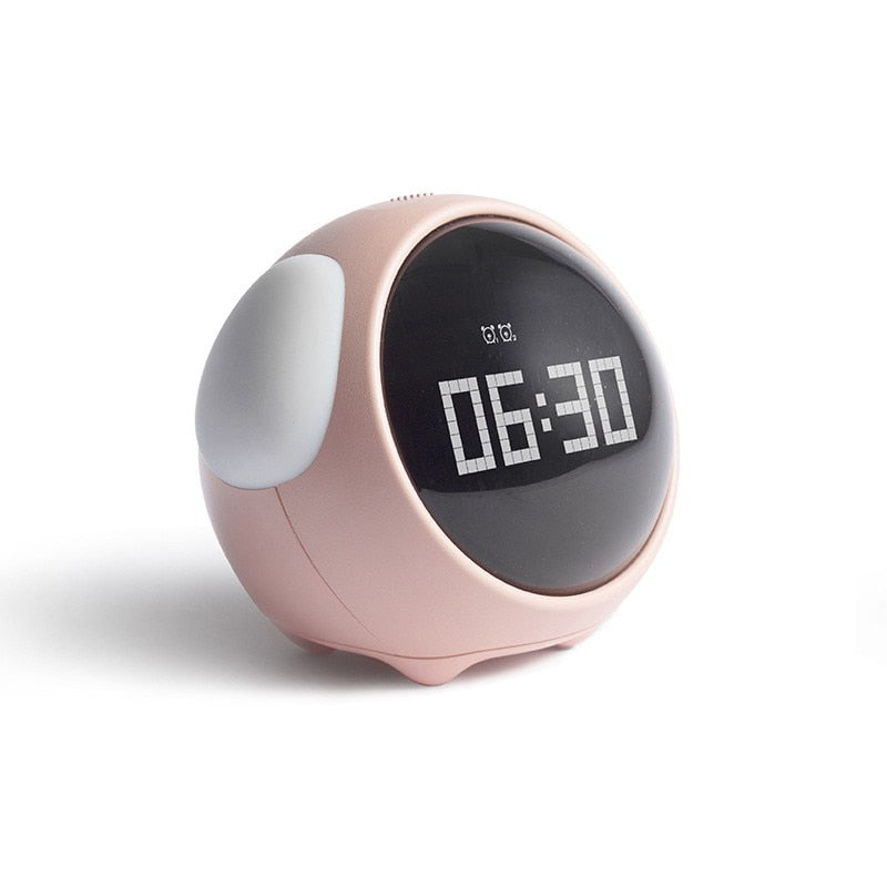 Relógio Despertador e Abajur Cute Emoji