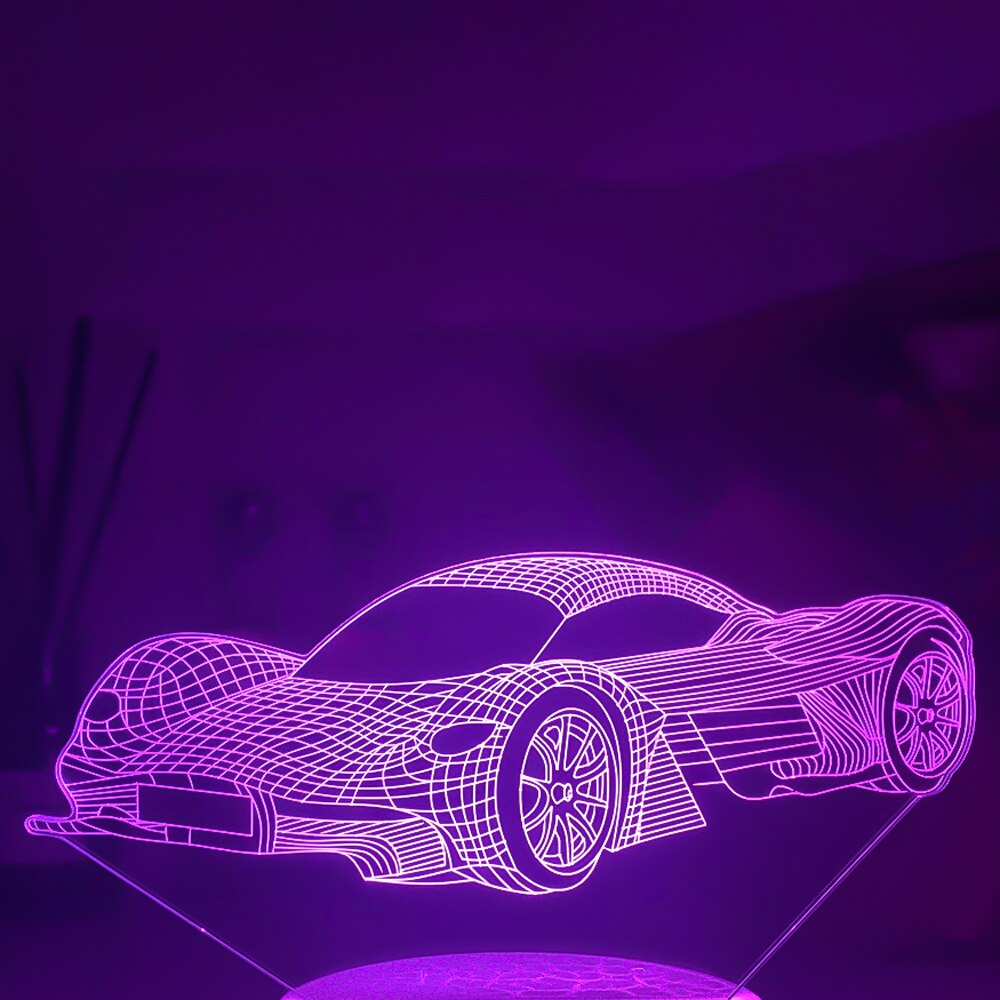Luminária Decorativa 3D Troca de Cor Carros e Outros