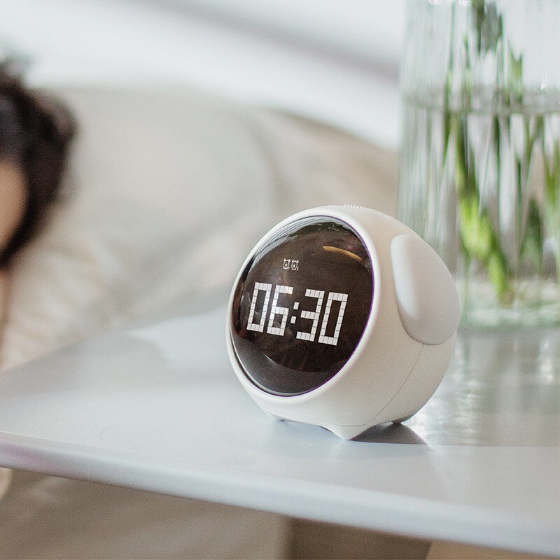 Relógio Despertador e Abajur Cute Emoji